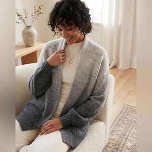 Athleta Wool Cashmere Ombre Cardigan - Gray & White - Size XS